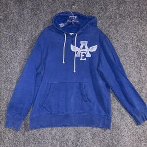 American Eagle AEO Hoodie Sweatshirt Eagle Spellout‎ Logo Vintage Y2K Size Large